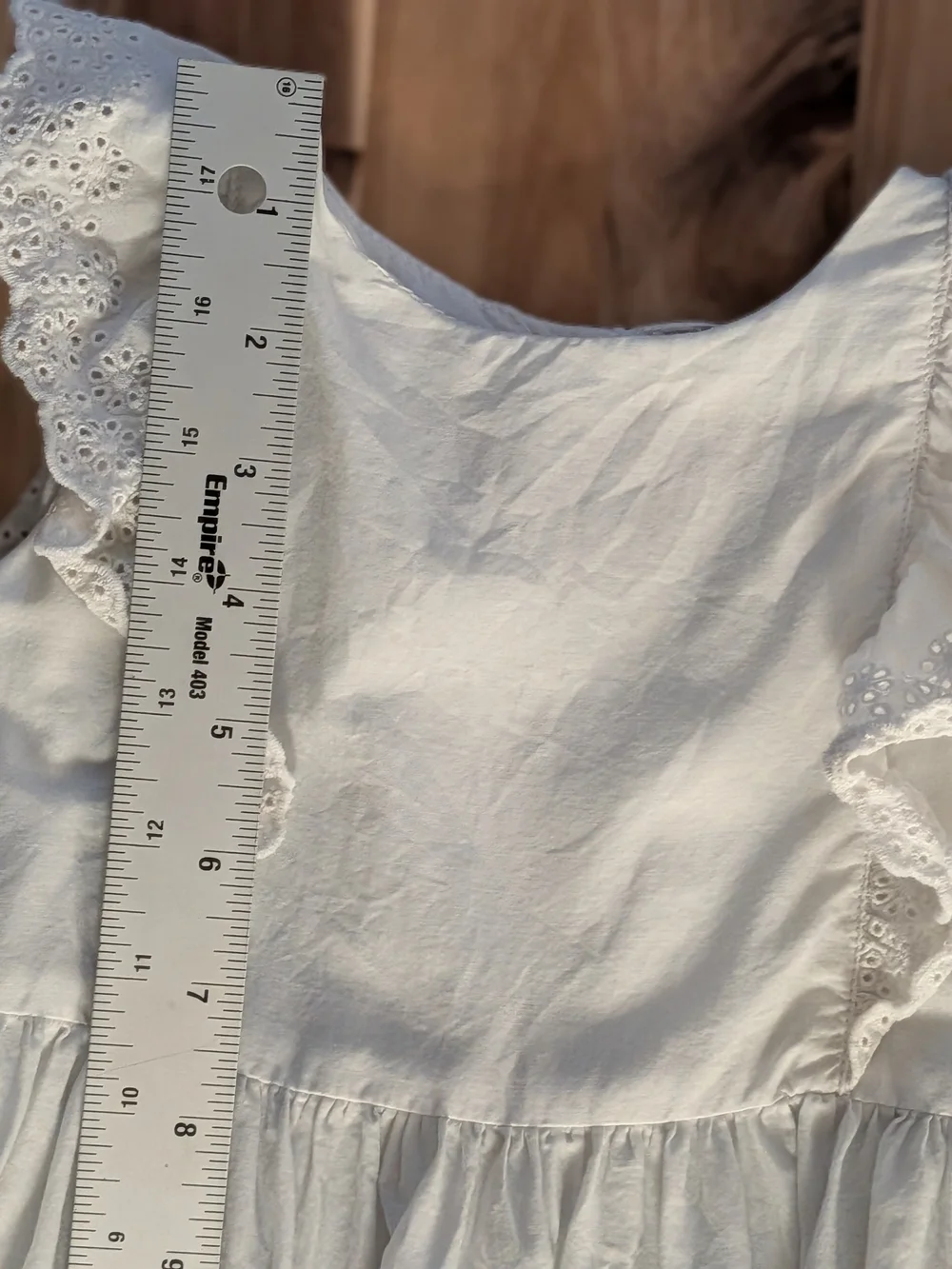 White Eyelet Flutter-Sleeve Kids Dress